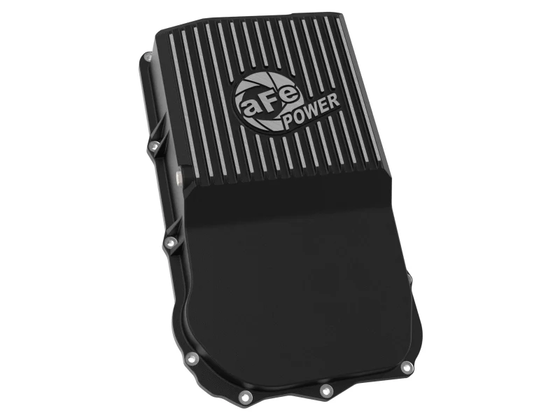 aFe 18-25 Jeep Wrangler JL V6 Transmission Pan - Black w/ Machined Fins - Image 6