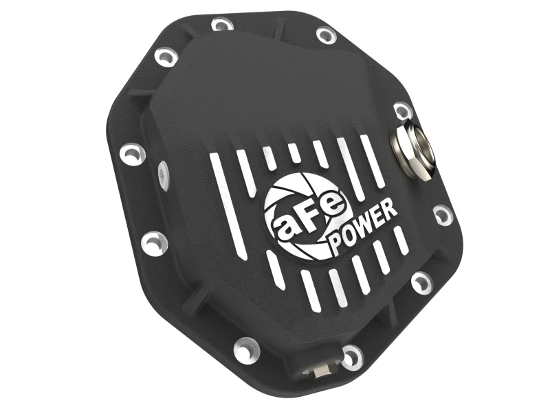 aFe 19-25 GM Trucks Front Diff Cover - Black w/ Machined Fins - Image 8