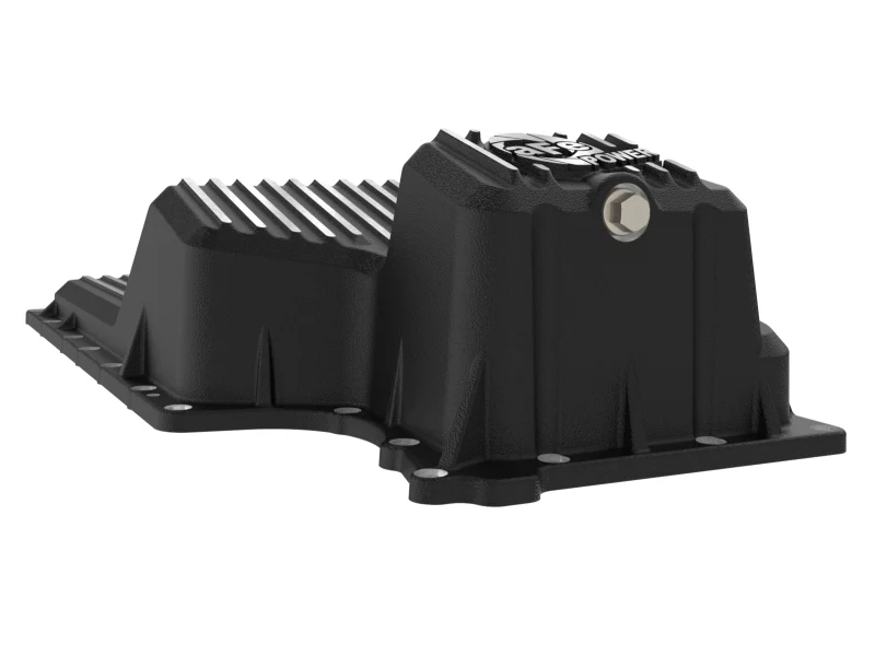 aFe 20-25 GM Trucks L6 3.0L Engine Oil Pan - Black w/ Machined Fins - Image 2