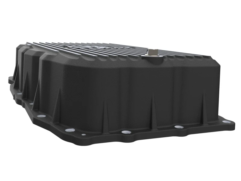 aFe 20-26 GM Trucks L6 3.0L Transmission Pan - Black w/ Machined Fins - Image 8