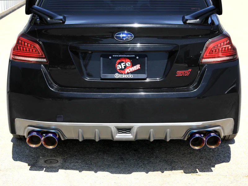 aFe Subaru WRX/STi 15-21 H4-2.0/2.5L Takeda 3in to 2-1/2in Stnlss Cat-Back Exhaust w/ Blue Flame Tip - Image 2