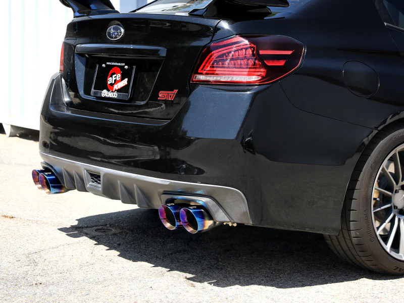 aFe Subaru WRX/STi 15-21 H4-2.0/2.5L Takeda 3in to 2-1/2in Stnlss Cat-Back Exhaust w/ Blue Flame Tip - Image 3