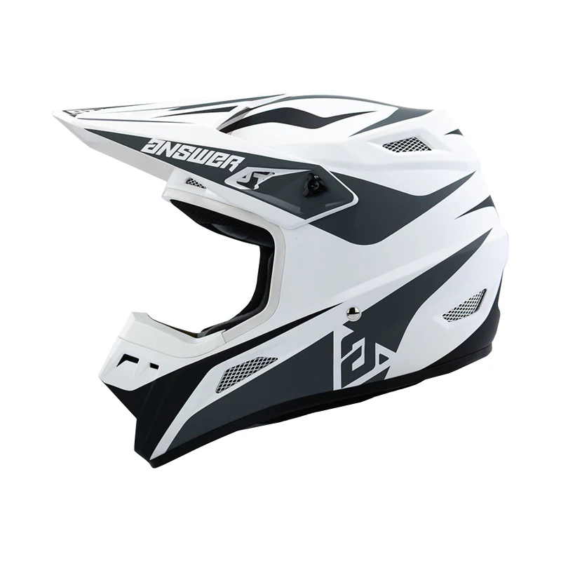 Answer 26 AR1 Mototown Helmet Glossy White/Grey/Black Youth - Medium - Image 4