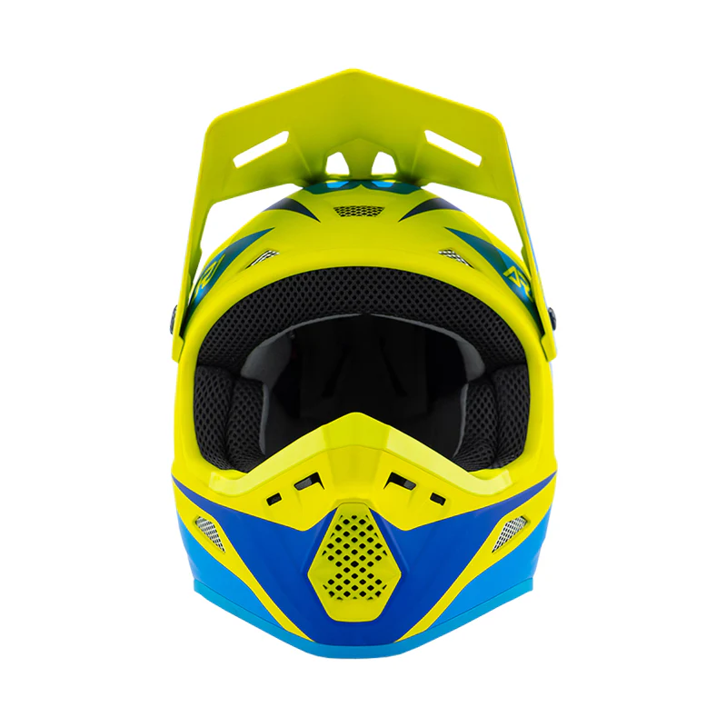 Answer 26 AR1 Mototown Helmet Matte Hyper Acid/Cyan/Dark Blue - 2XL - Image 4