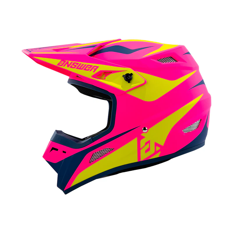 Answer 26 AR1 Mototown Helmet Matte Pink/Hyper Acid/Dark Blue - 2XL - Image 2