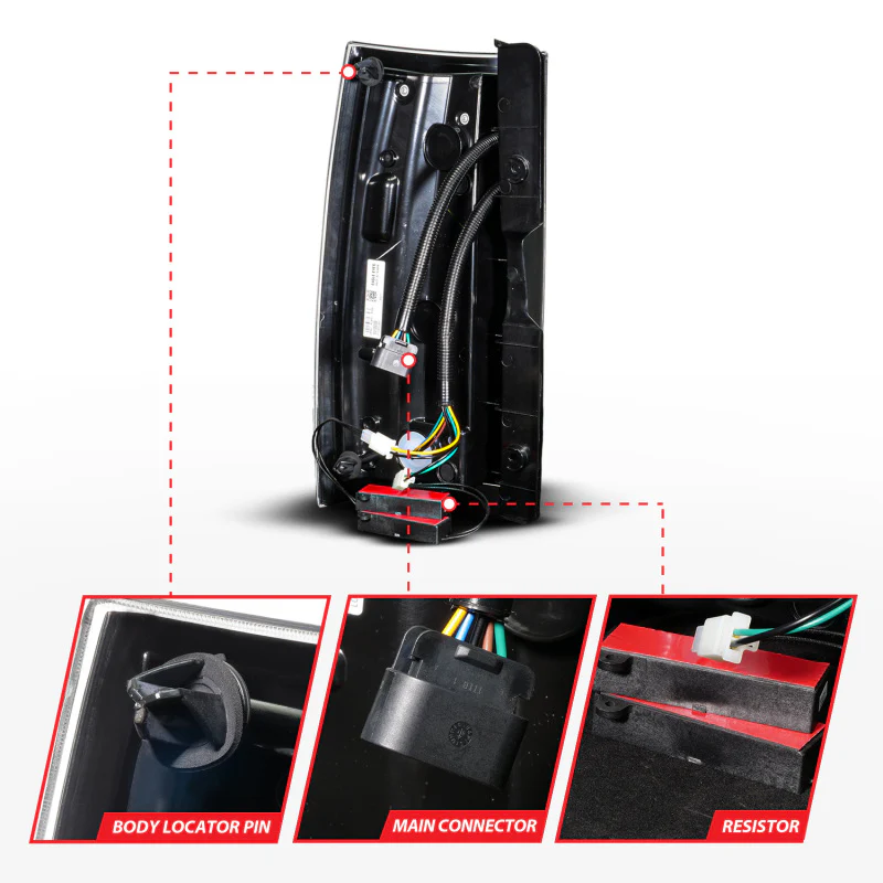 Anzo 07-14 Chevrolet Suburban / 07-14 GMC Yukon Black Full LED Tail Light Plank Style w/ Smoke Lens - Image 5