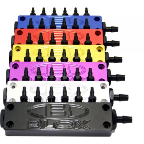 BLOX Racing Billet 6-Port Vacuum Manifold Kit - Red - Image 2