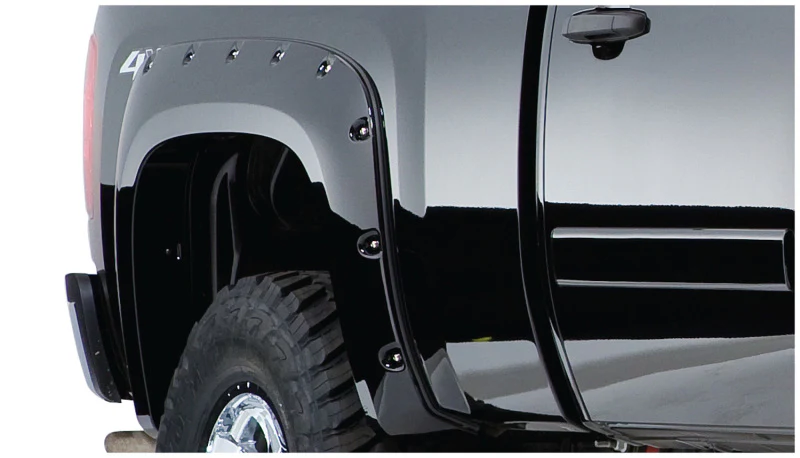 Bushwacker 07-13 Chevy Silverado 1500 Fleetside Cutout Style Flares 4pc 69.3in Bed - Black - Image 3