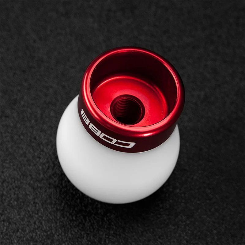 Cobb Ford 13-14 Focus ST/14-15 Fiesta ST White Shift Knob - Red Base - Image 2