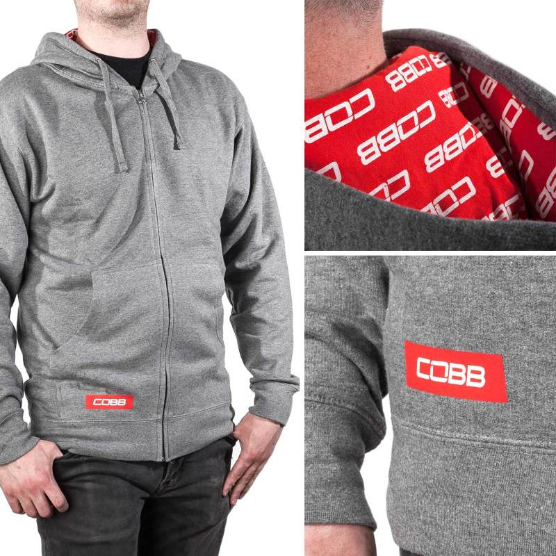 Cobb Grey Zippered Hoodie - Size Small - Image 6