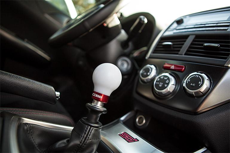 Cobb Subaru 6-Speed COBB Shift Knob - White w/Race Red Collar (Non-Weighted) - Image 3