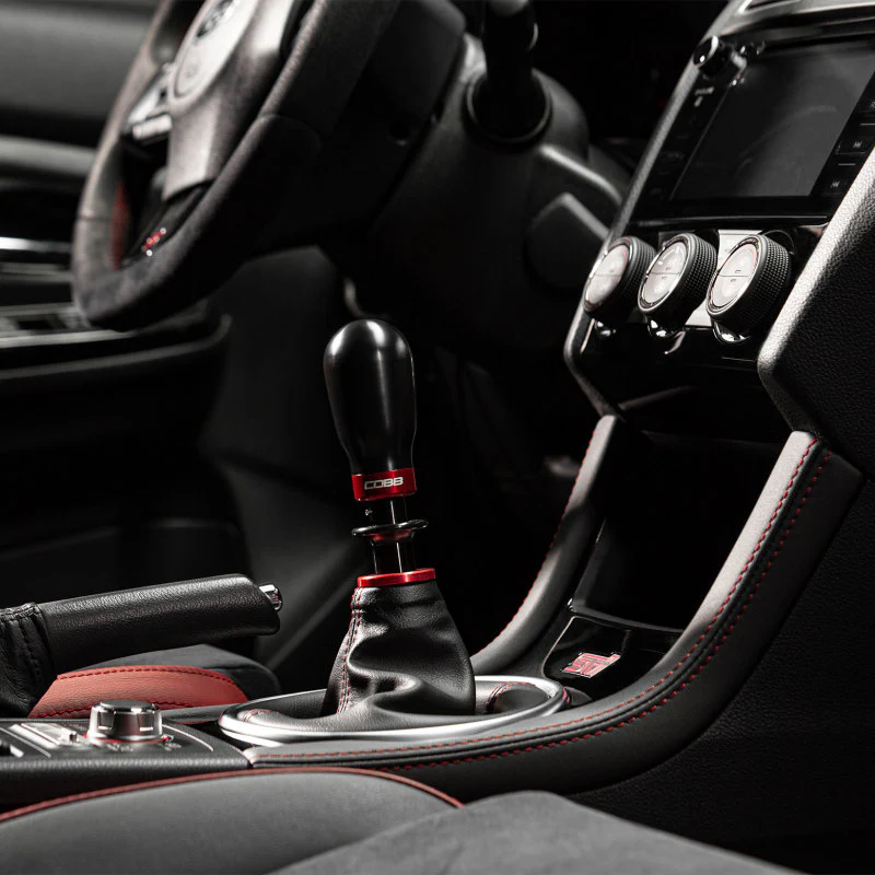 Cobb Subaru 6-Speed Tall Weighted COBB Shift Knob - Black (Incl. Both Red + Blk Collars) - Image 4