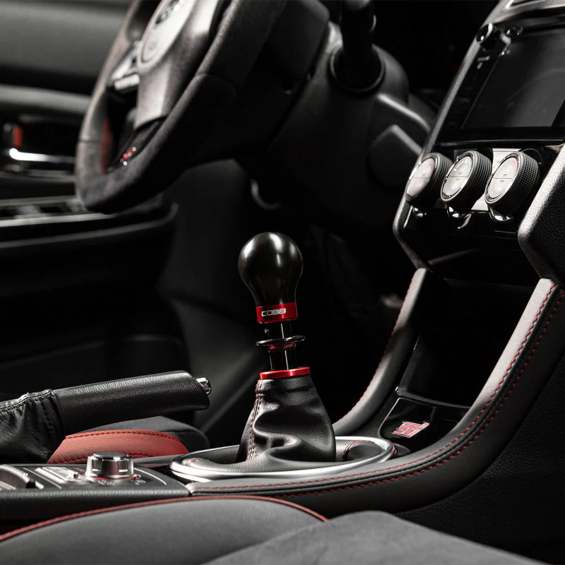 Cobb Subaru 6-Speed Weighted COBB Shift Knob - Black (Incl. Both Red + Blk Collars) - Image 3