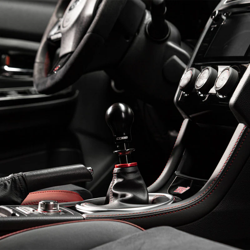 Cobb Subaru 6-Speed Weighted COBB Shift Knob - Black (Incl. Both Red + Blk Collars) - Image 4