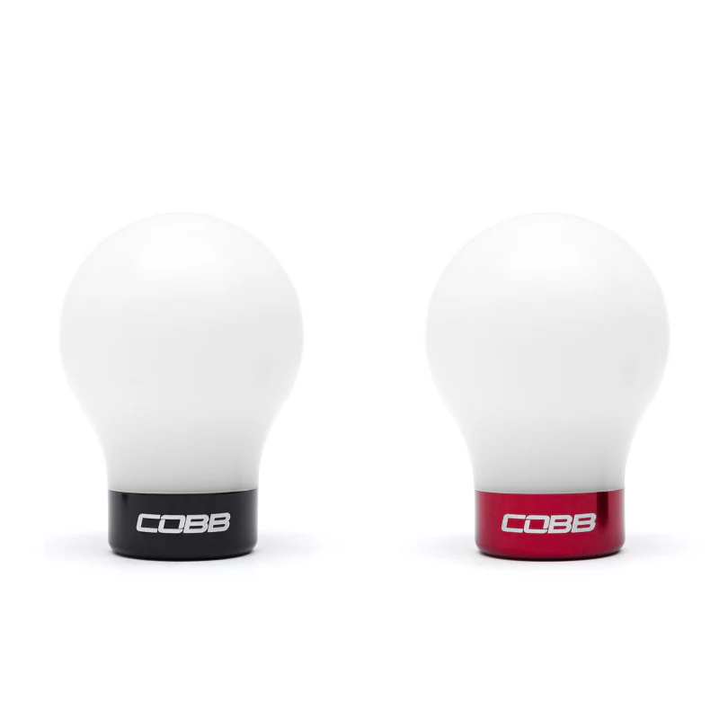 Cobb Subaru 6-Speed Weighted COBB Shift Knob - White (Incl. Both Red + Blk Collars) - Image 4