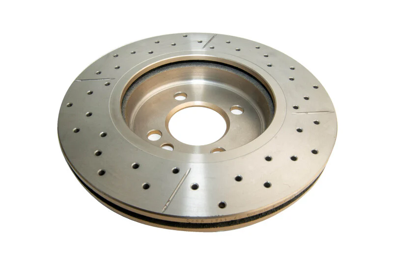 DBA 02-06 Mini Cooper Front Street Series Drilled & Slotted Rotor w/Gold Hat - Image 2
