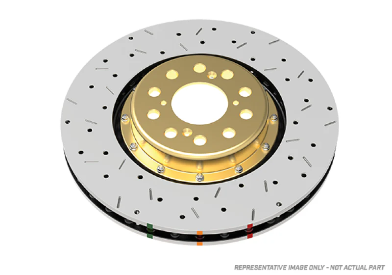 DBA 03-08 Infiniti G35 (w/Brembo Brakes) Front 5000 Series Drilled and Slotted Rotor w/Black Hat - Image 2