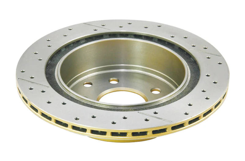 DBA 03-24 Infiniti G35 Standard Brakes Rear Street Series Drilled & Slotted Rotor w/Gold Hat - Image 3
