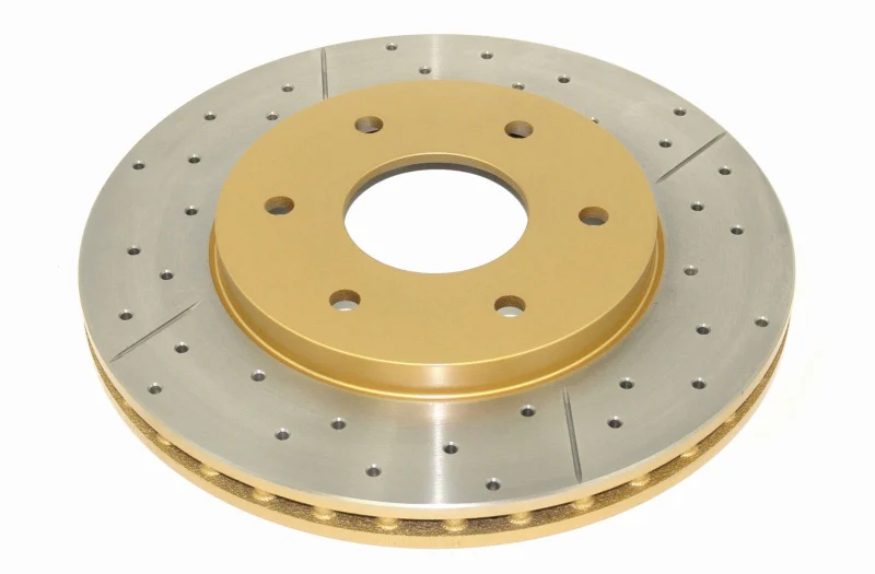DBA 04-07 Infiniti QX56 Front Street Series Drilled & Slotted Rotor w/Gold Hat - Image 2