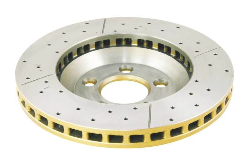 DBA 05-14 Ford Mustang GT Front Street Series Drilled & Slotted Rotor w/Gold Hat - Image 2
