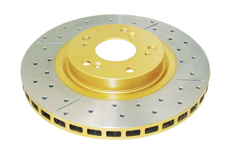DBA 07-15 Acura CSX Type-S Front Street Series Drilled & Slotted Rotor w/Gold Hat - Image 2