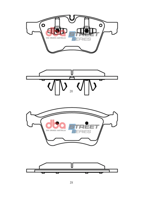 DBA 08-13 Mercedes-Benz GL320 (373mm Front Rotor) Front Street Series Brake Pads - Image 4