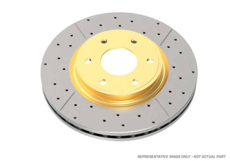 DBA 94-04 Ford Mustang (Excl Cobra Models) Rear Street Series Drilled & Slotted Rotor w/Gold Hat