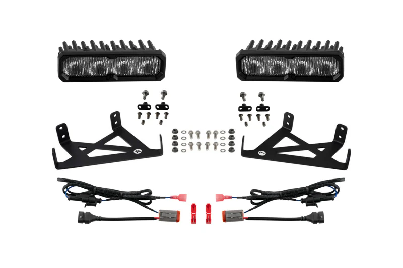 Diode Dynamics 2020-2022 Ford F-250 Super Duty F250 Fog SS6 Sport LED Kit White 6000K - Image 3