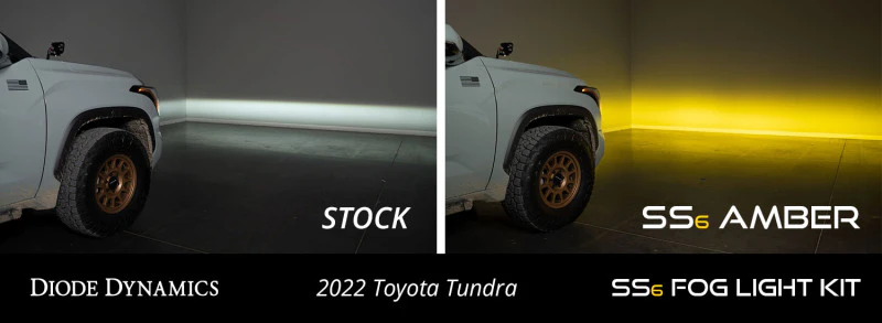 Diode Dynamics 2022 Toyota Tundra SS6 LED Fog Light Kit - Amber Wide - Image 2