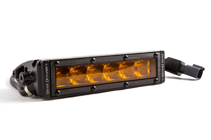 Diode Dynamics 6 In LED Light Bar Single Row Straight SS6 - Amber Wide Light Bar (Single) - Image 5