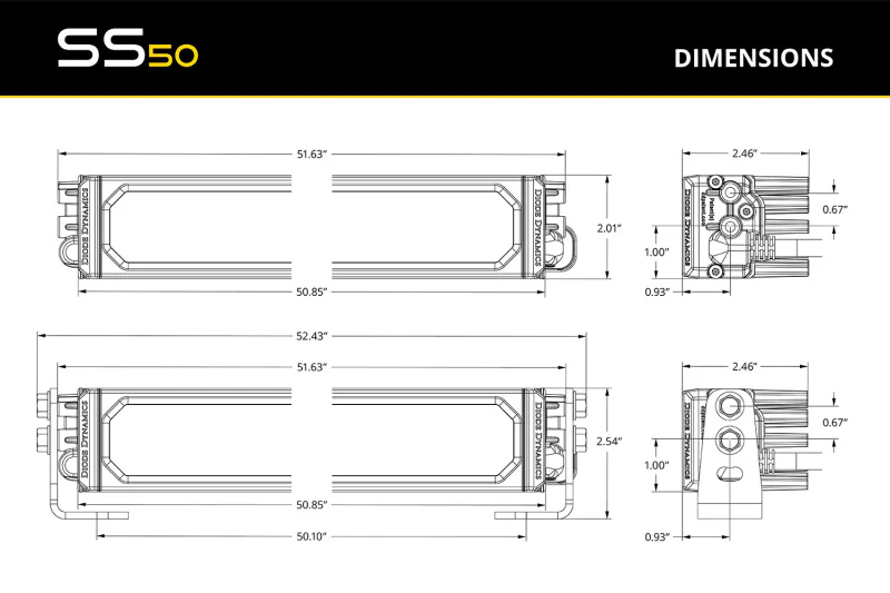 Diode Dynamics SS50 Sport Yellow Driving Standard ABL (one) - Image 2