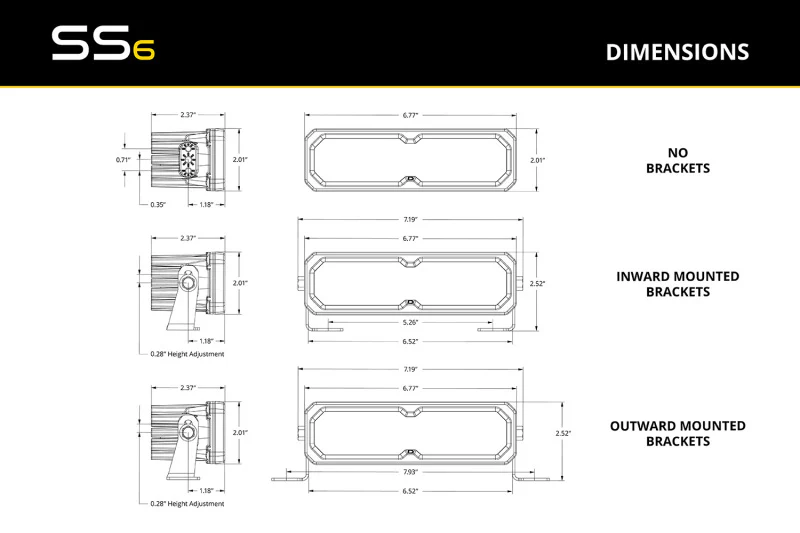 Diode Dynamics SS6 Pro White Driving Standard ABL (pair) 6000K - Image 3