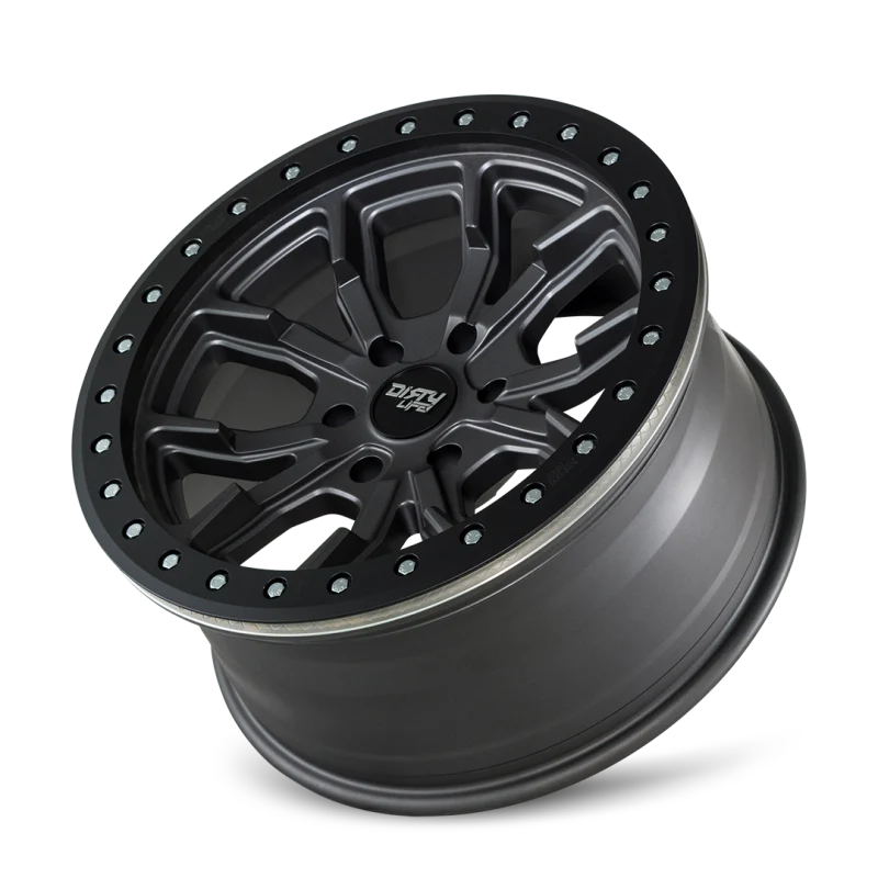 Dirty Life 9303 DT-1 17x9/5x127 BP/-38mm Offset/78.1mm Hub Matte Gunmetal Wheel - Beadlock - Image 3