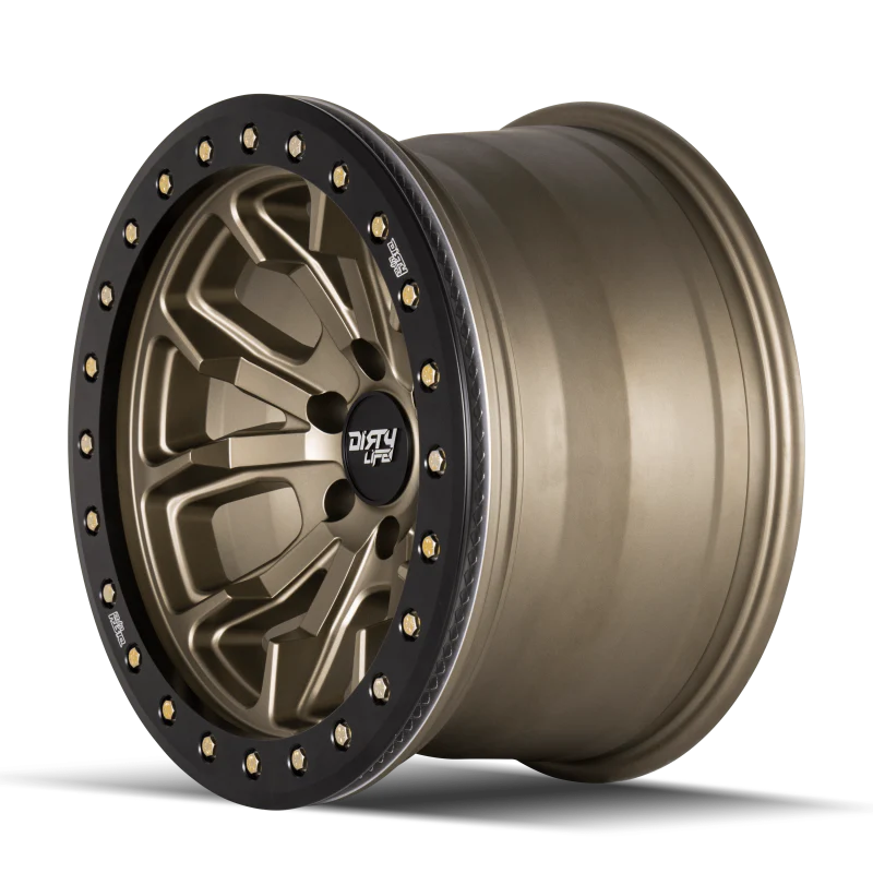 Dirty Life 9303 DT-1 17x9 / 5x127 BP / -38mm Offset / 78.1mm Hub Satin Gold Wheel - Beadlock - Image 2