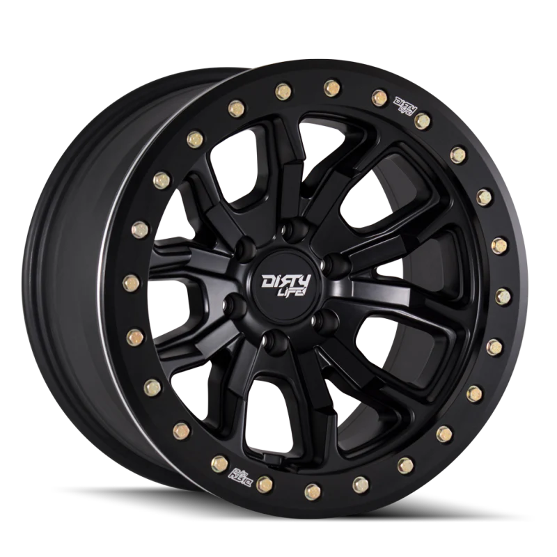 Dirty Life 9303 DT-1 17x9 / 5x139.7 BP / -38mm Offset / 108mm Hub Matte Black Wheel - Beadlock - Image 2