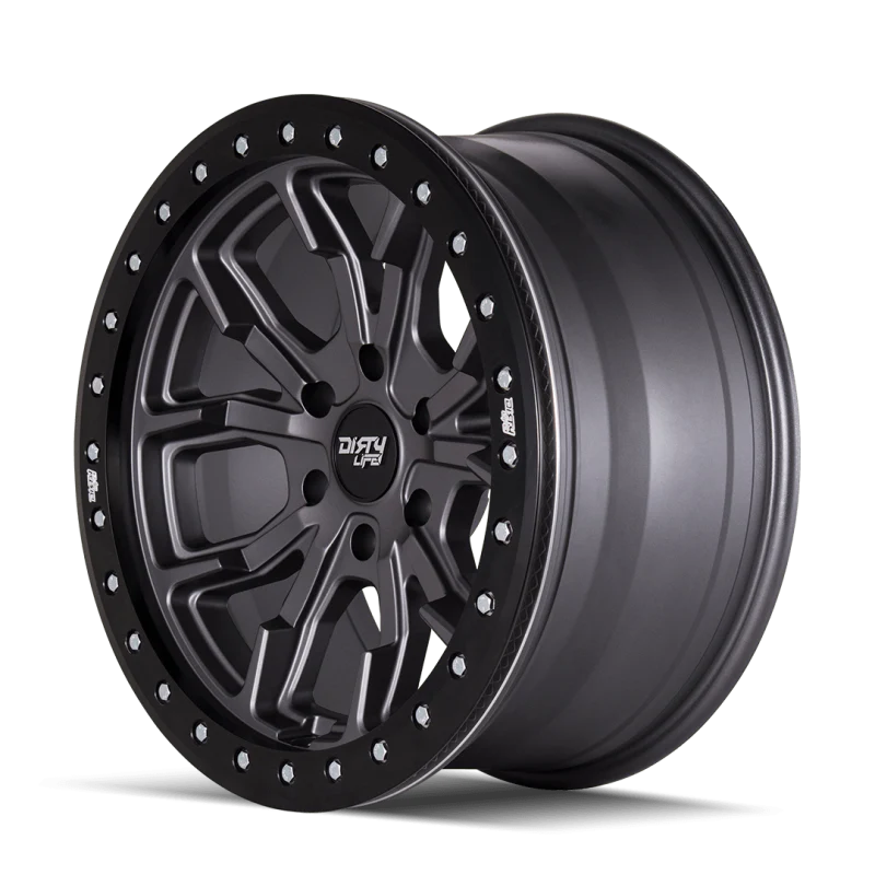 Dirty Life 9303 DT-1 17x9/6x139.7 BP/-12mm Offset/106mm Hub Matte Gunmetal Wheel - Beadlock - Image 3