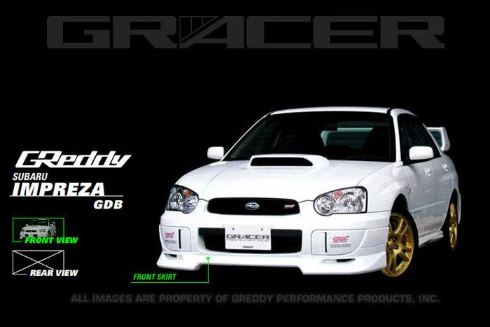 GReddy 04+ WRX & STi Fiberglass Front Lip Spoiler - Image 2