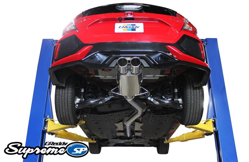 GReddy 2017+ Honda Civic Sport Hatchback 76mm Supreme SP Cat-Back Exhaust - Image 2
