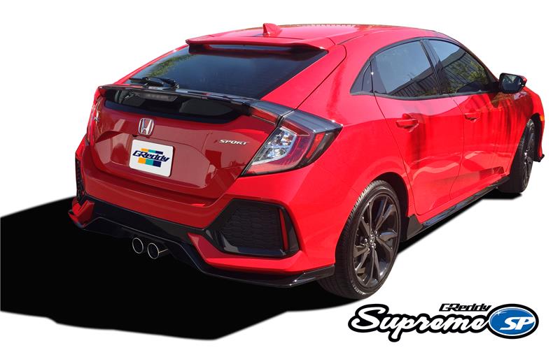GReddy 2017+ Honda Civic Sport Hatchback 76mm Supreme SP Cat-Back Exhaust - Image 3