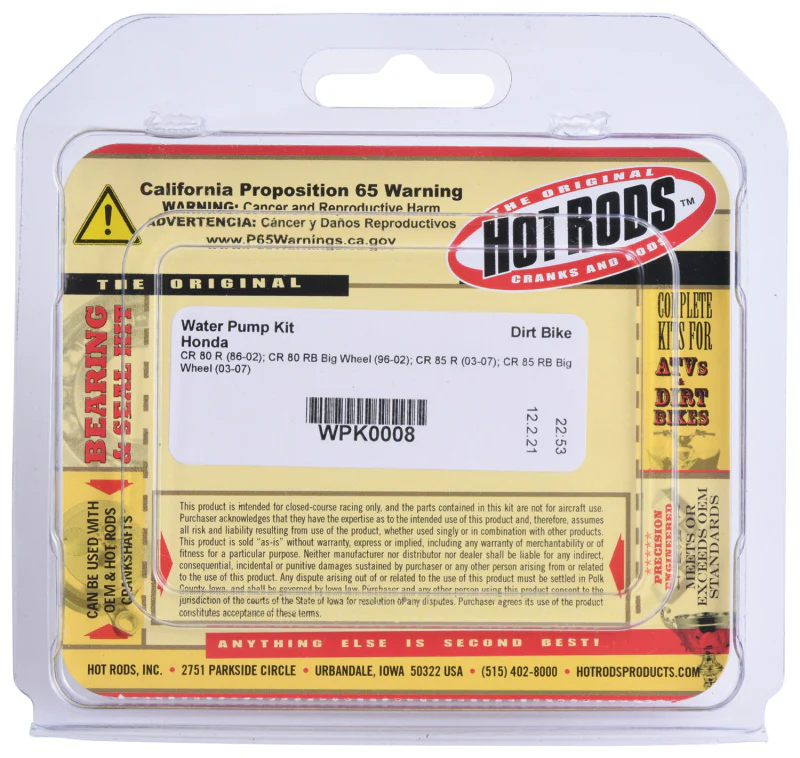 Hot Rods 86-02 CR 80 R/96-02 CR 80 RB Big Wheel Water Pump Kit - Image 2