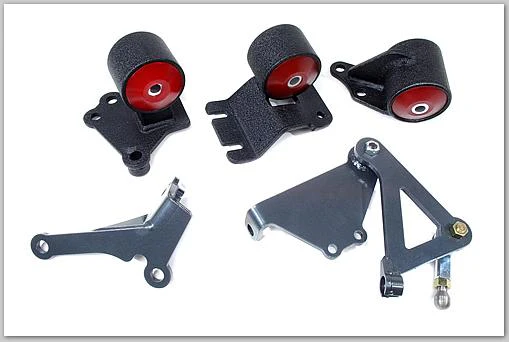 Innovative 90-93 Integra B-Series Black Steel Mounts 60A Bushings (Cable to Hydro Conversion) - Image 2
