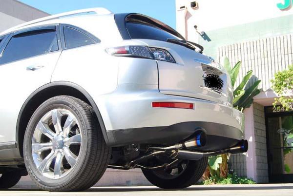 Invidia 03-08 Infiniti FX35/45 Gemini Single Layer Titanium Tip Cat-back Exhaust - Image 4