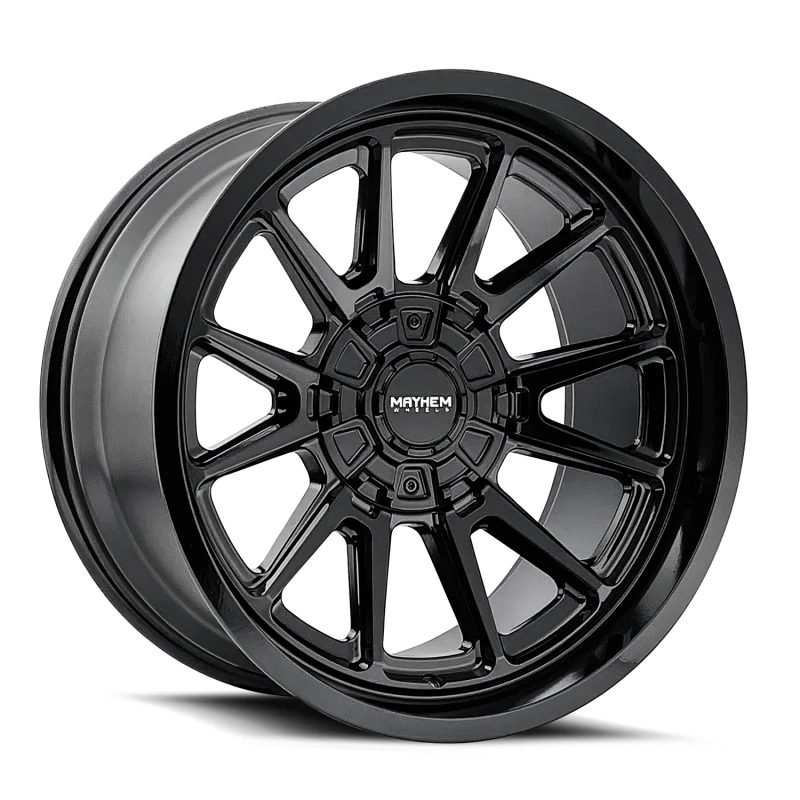 Mayhem 8116 Intrepid 20x9 / 8x165.1 BP / 0mm Offset / 125.2mm Hub Gloss Black Wheel