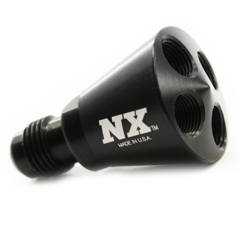 Nitrous Express 4 Port Showerhead Distribution Block w/-6 Male - Black - Image 2