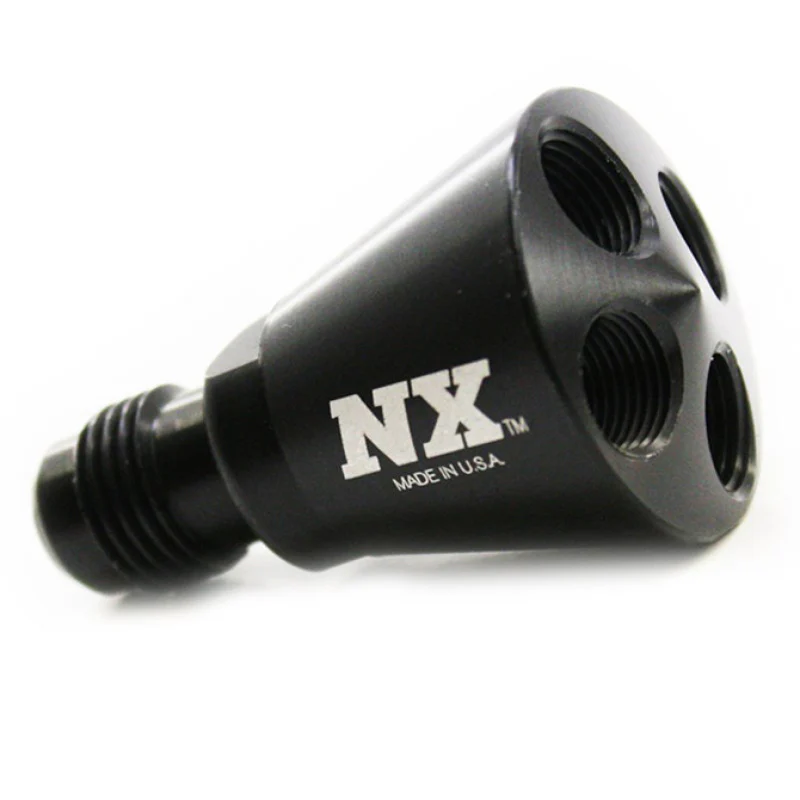 Nitrous Express 4 Port Showerhead Distribution Block w/-6 Male - Black - Image 3