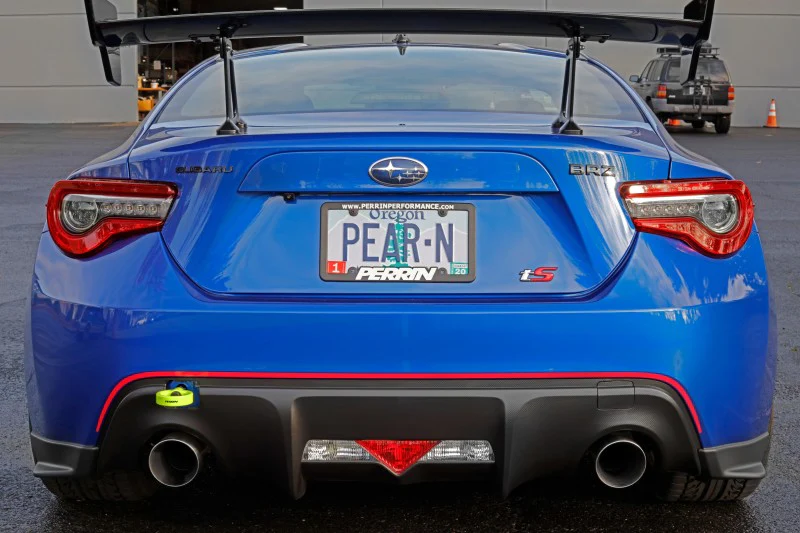 PERRIN 13-25 Subaru BRZ / 13-20 Scion FRS & Toyota 86 / 22-25 GR86 Tow Hook Kit (Rear) - Neon Yellow - Image 2