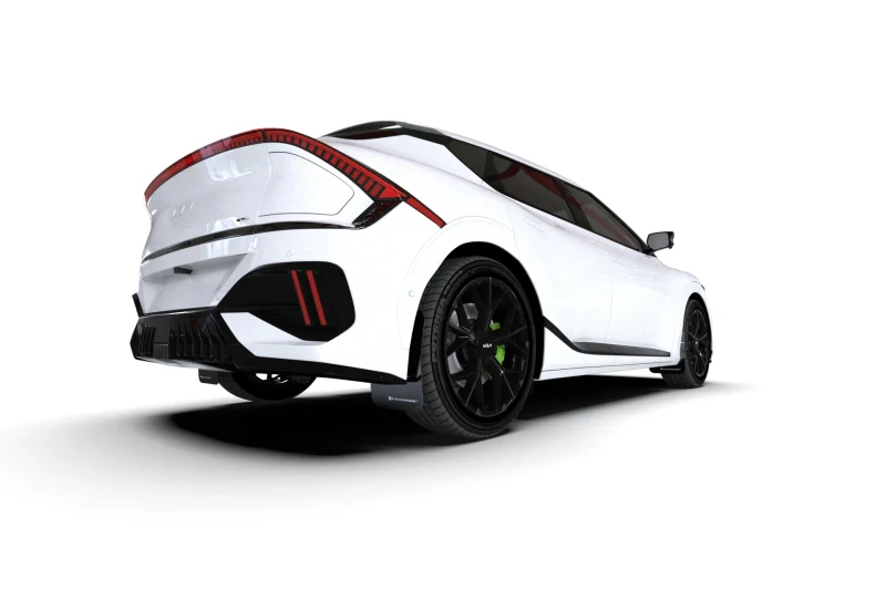 Rally Armor 25-26 Kia EV6 Base Light/GT/GT-Line Black Mud Flap - Metallic Black Logo - Image 3