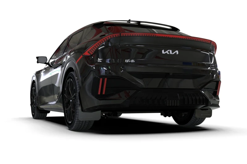 Rally Armor 25-26 Kia EV6 Base Light/GT/GT-Line Black Mud Flap - White Logo - Image 4