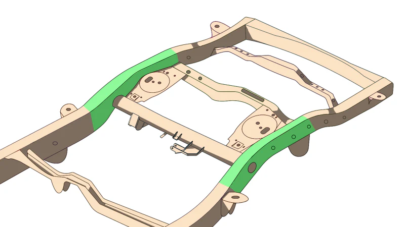 Rust Buster 2003-2014 Toyota 4Runner and FJ Cruiser Over-the-Axle Frame Repair Kit - Left - Image 2