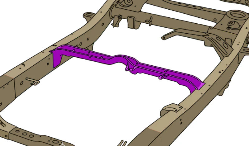 RustBuster 01-04 Toyota Sequoia Front Fuel Tank Crossmember - Image 3